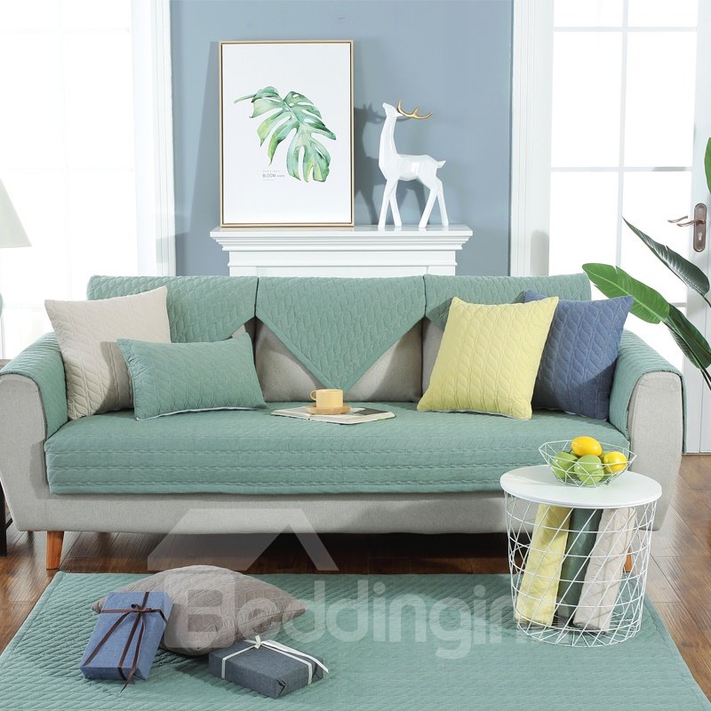 Modern Style Anti-Slip Cotton Pure Color Water Resistant Sofa Covers - Image 5