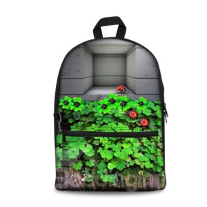 3D Ladybirds and Leaves for Kids School Backpack Boys & Girls School Campus Bags