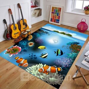 Crystal Velvet Rectangle Cartoon Style Waterproof Soft Area Rug