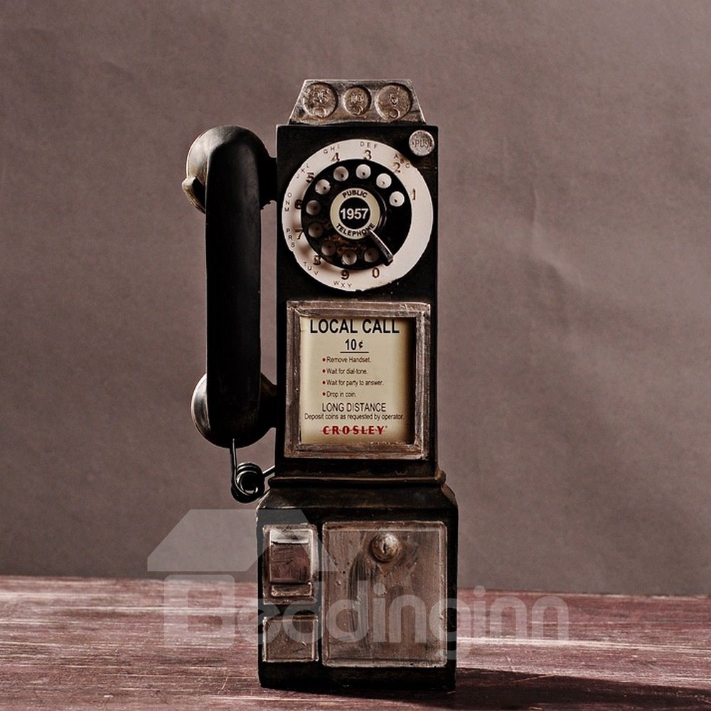 Vintage Telephone Model Craft Industrial Style Window Display Desk Home Shop Decoration
