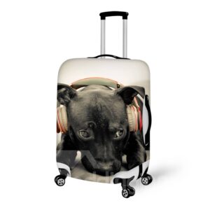Cute Headset Doggy Pattern 3D Painted Luggage Cover