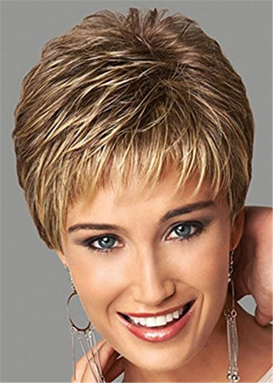 Short Cut Choppy Layered Human Hair Capless Wigs