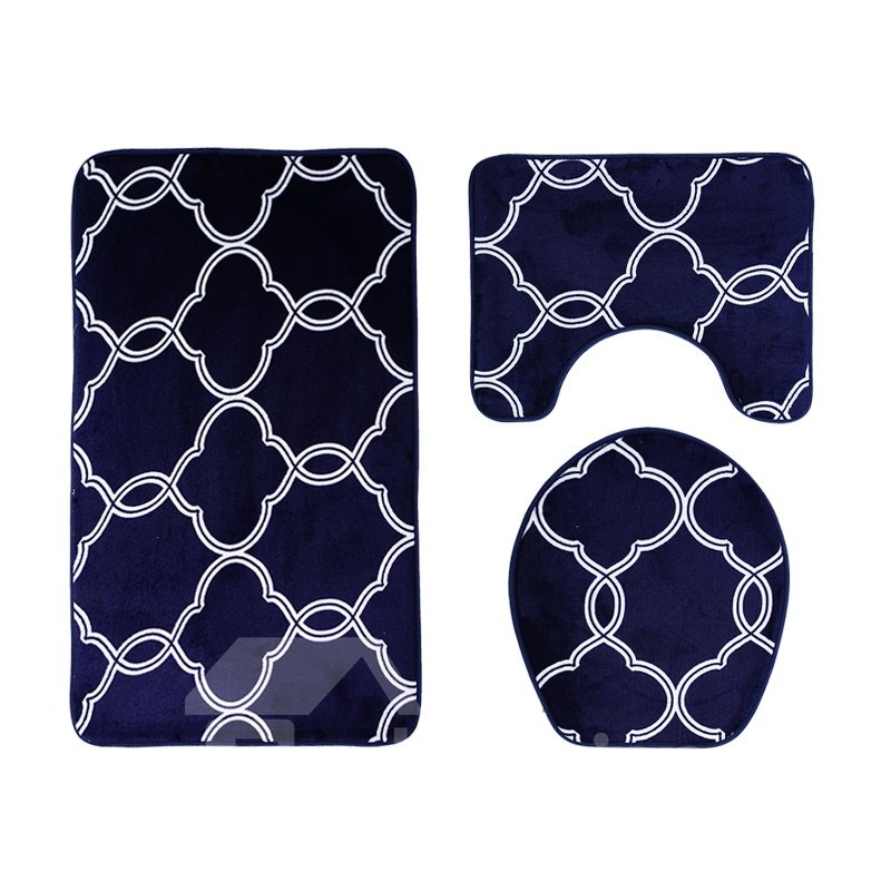 Geometric Symmetrical Pattern 3-Piece Toilet Seat Cover