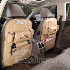 Microfiber Leather Auto Storage Seat Back Bag One-Pair Car Backseat Organizer