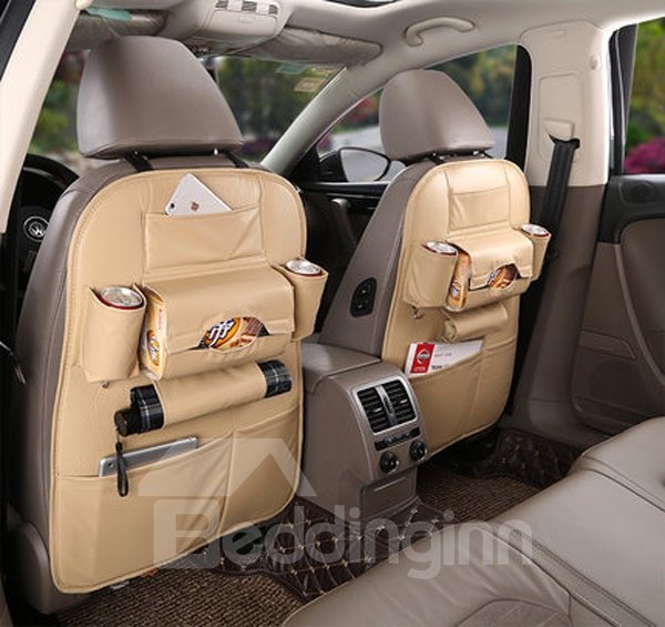 Microfiber Leather Auto Storage Seat Back Bag One-Pair Car Backseat Organizer