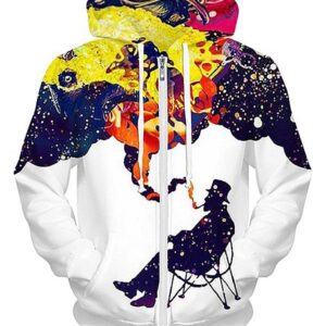 Unqiue Long Sleeve Men Smoking Pattern Pocket 3D Painted Hoodie