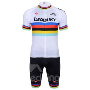 Men's Short Sleeve Quick-Dry Colorful Line Breathable Jersey set