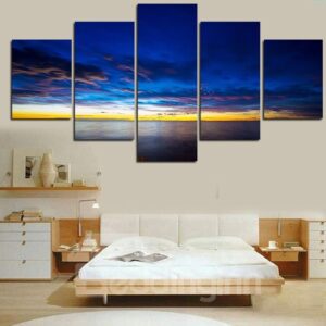 Blue Sky above The Sea Level 5-Piece Canvas Non-framed Wall Prints