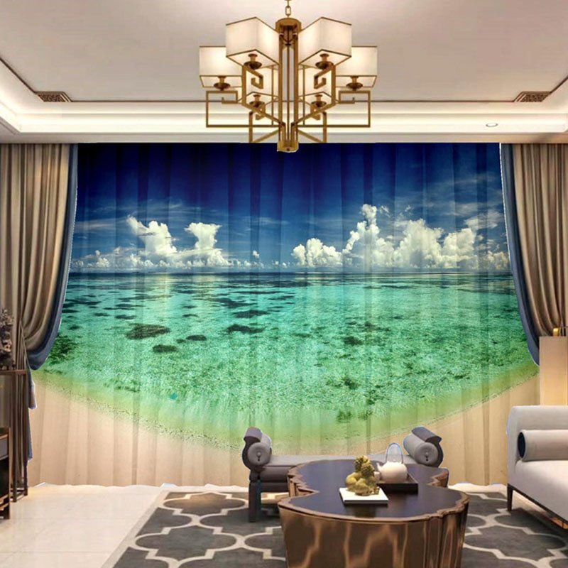 3D Decorative Sheer Curtains for Living Room Bedroom 50%Shading Rate Digital Technology Printing No Fading - Image 6