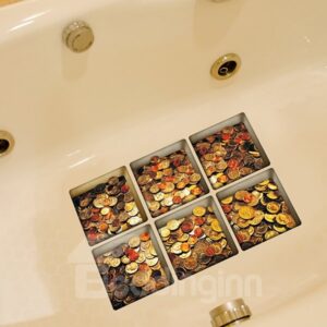 New Arrival Coin Pattern 3D Bathtub Stickers