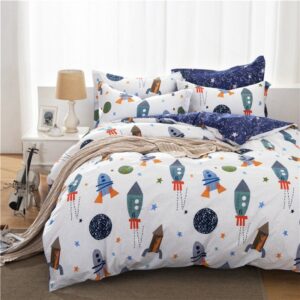 Universe Adventure 2-Piece Bedding Set Cartoon Duvet Cover Set 1 Pillowcase 1 Duvet Cover Polyester