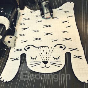 Tiger Shape Polyester White Baby Play Floor Mat/Crawling Pad
