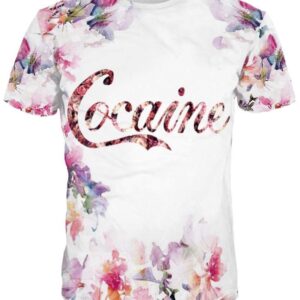 Unisex Floral White Short Sleeve Casual 3D Pattern T-Shirt