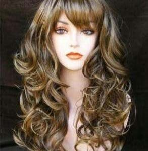 New Sexy Fasinating Long Wavy Mixed Brown Synthetic Hair Capless Wig 22 Inches