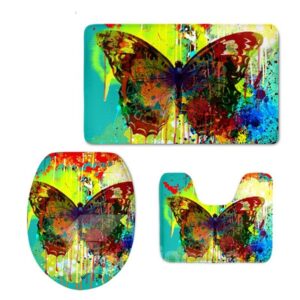 Butterfly Pattern Oil Painting Flannel PVC Soft and Anti-slid Toilet Seat Covers