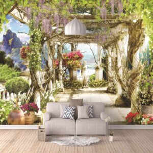 3D Garden Landscape Floral Self-adhesive Wall Murals Eco-friendly Waterproof Anti-fouling Wall Decorations