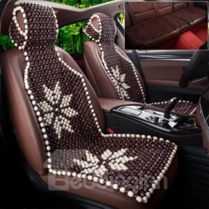 Modern Style Geometric Pattern Wooden Bead Universal Single Car Seat Cover