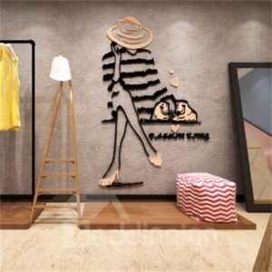 Cartoon Figure Small Girl Pattern 3D Acrylic Wall Sticker