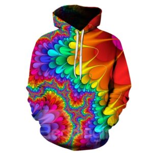 Beddinginn Pullover Print Thick Color Block Hooded Men's Hoodies
