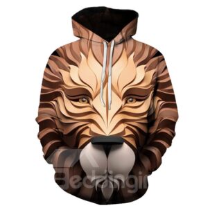 Beddinginn Animal Thick Print Pullover Fall Men's Hoodies