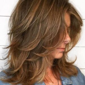 Fantastic Women Layered Shaggy Hairstyles Wavy Texture Synthetic Hair Lace Front Cap Wigs 22Inch