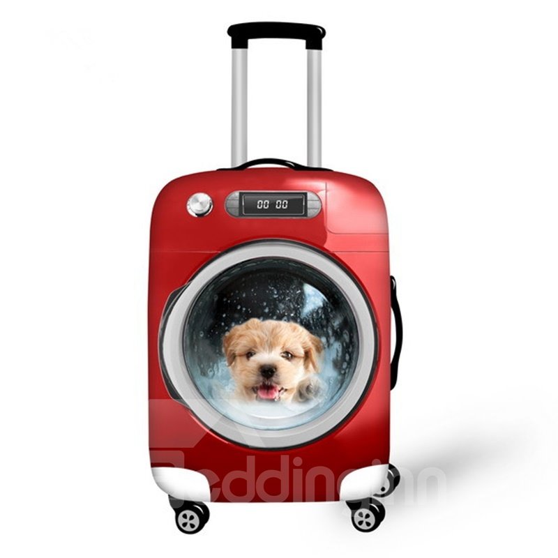 Unique Wash Machine with Cute Animals Pattern 3D Painted Luggage Cover - Image 18
