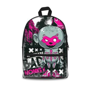 New 3D Jump Style 2D Drawing From Cartoon Funky Monkey Backpack Students School Campus Bags