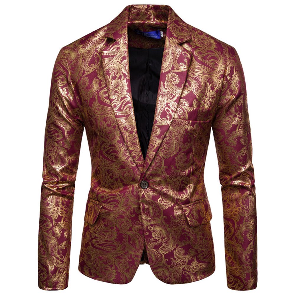 3D Glossy Bronzing Printing Men's Suit Jackets Single-Breasted One Button Casual Dress Coats Slim Fit Leisure Blazer - Image 11