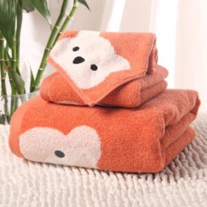 Cartoon Bear Soft 100% Cotton Bath Tower Set
