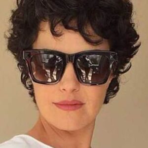 Trending Women's Short Curly Hairstyles Short Length Synthetic Hair Wigs Lace Front Cap Wigs 8Inch