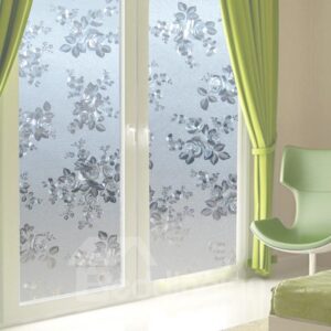 Floral Window Film No-glue Glass Static Sticker Privacy Protection