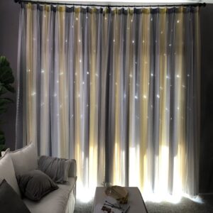 Romantic Style Star Hollowed-out Custom Blackout Curtains for Living Room Bedroom