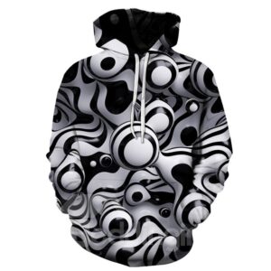Beddinginn Pullover Print Thick Polka Dots Hooded Men's Hoodies