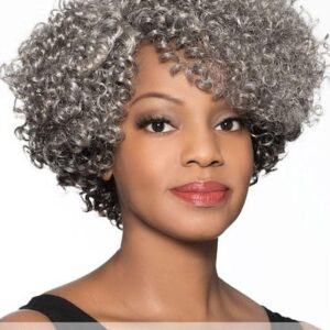 African American Women's Short Short Tight Curls Synthetic Hair Capless Wigs 14Inch