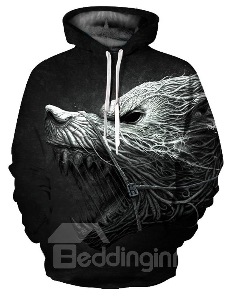 Horror Monster Roar 3D Pattern Men Sweater Long Sleeve Cool Hoodies - Image 4