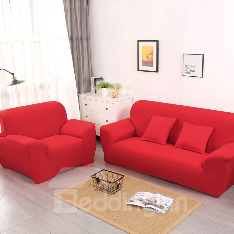 Pure Color Single Seat Full Coverage Simple Style Sofa Covers - Image 6