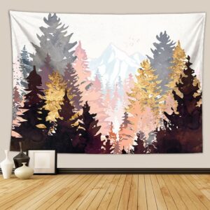 Forest Tree  Mountain Sunset Tapestry Nature Landscape Tapestry Wall Hanging for Bedroom Dorm Living Room Home Decor