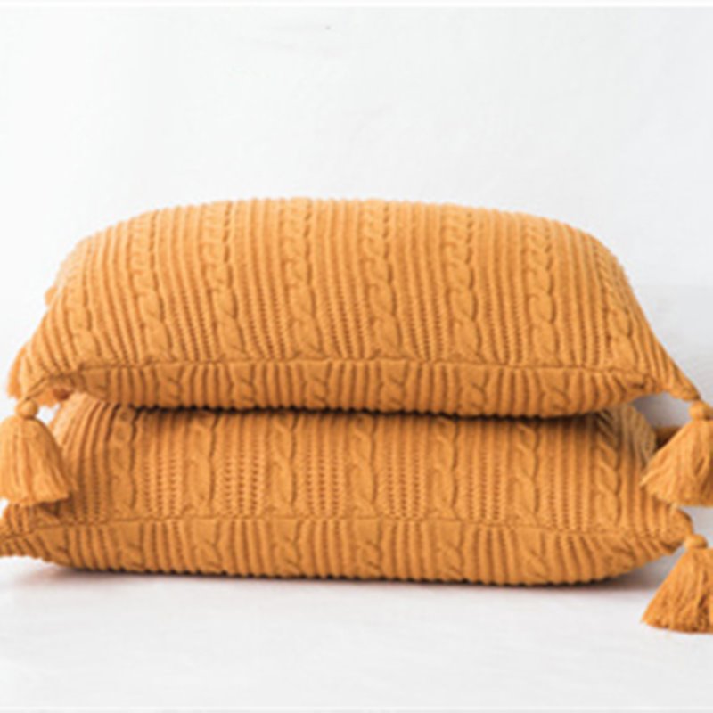 ANDUUNI Pack of 2 Pack Decorative Cotton Knitted Pillow Cushion Warm Throw Pillow for Bed Couch 18 - Image 5