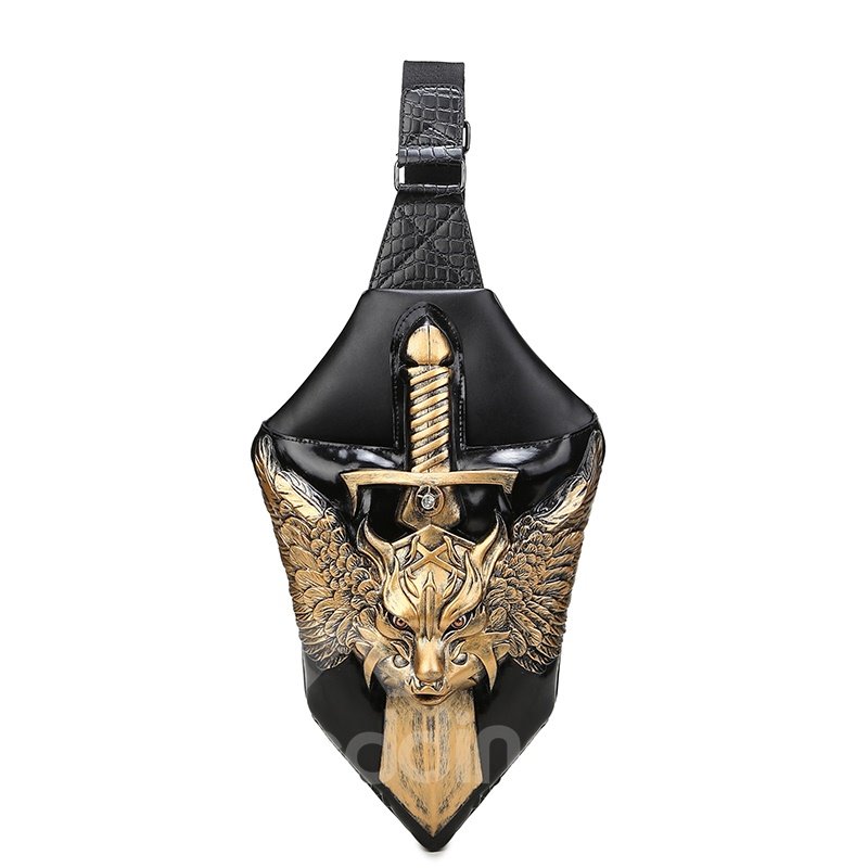 3D Dragon Sword Backpack PU Leather Rucksack Shoulder Bag - Image 2
