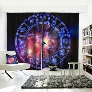 Blackout  Curtain Purple Clock Pattern 3D Print Curtains Grommet Curtains Insulated for Living Room Bedroom Decoration Curtains Set of 2 Panels Heat Insulation Sun Protection