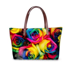 Floral Pattern Waterproof 3D Printed Shoulder Handbag
