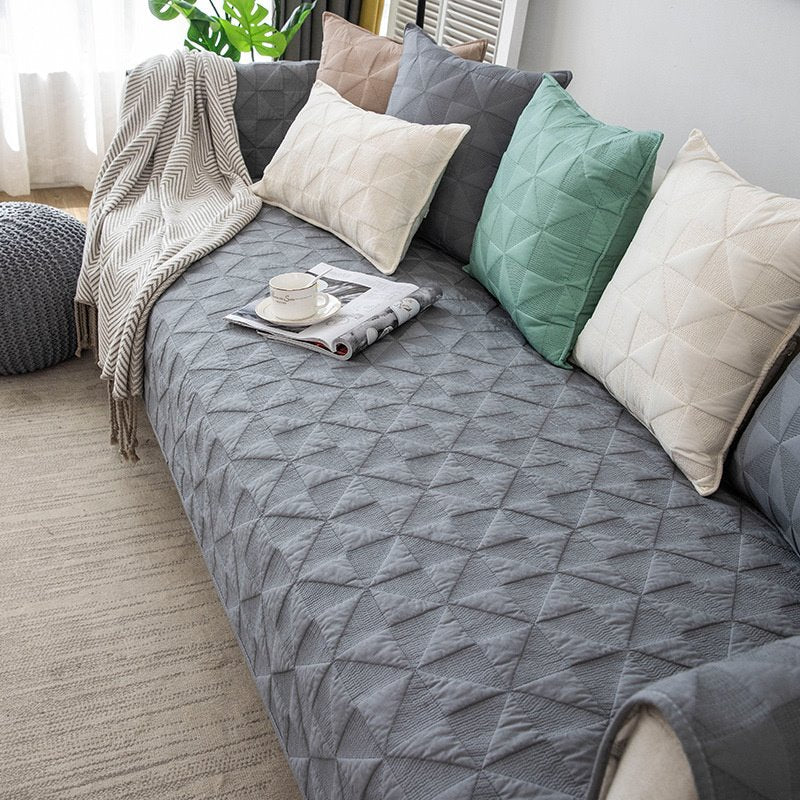 Cotton Fabric Sofa Cushion Four Seasons Cushion Anti Slip Simple Modern Cotton Universal Sofa Cover - Image 4