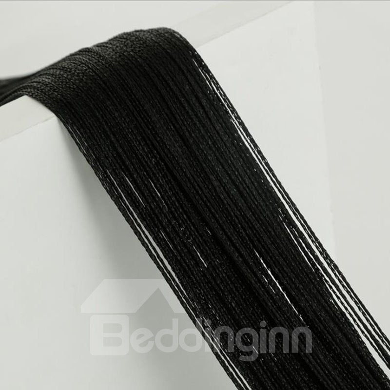 Pure Black/Gray String Curtain Room Divider Door Decoration
