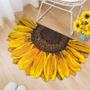 3D Sunflower Print Skid Resistance  Anti-mildew Bath Rug/Mat