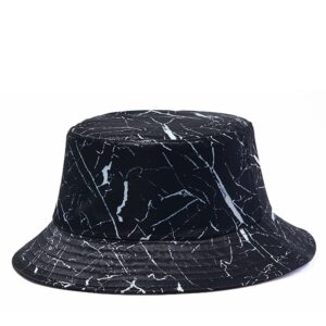 Black Striped Hip Hop Sun Bucket Hat Summer UV Protection Breathable Double-Side-Wear Lightweight Packable Sun Hat Summer Travel Beach Sun Protection Fisherman Hats Outdoor Hiking Visor Caps