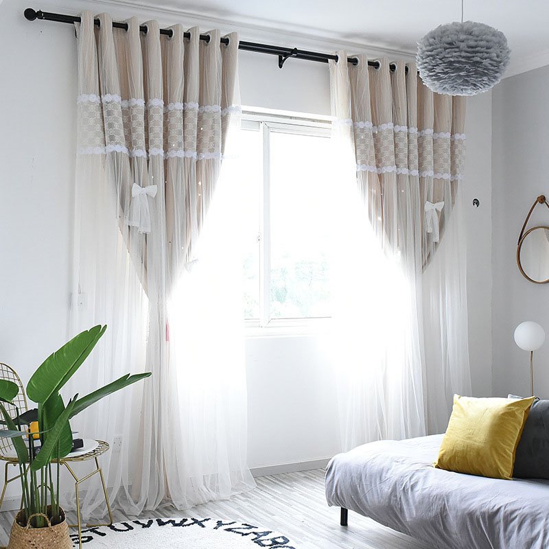 Modern Princess Embroidery Decoration Blackout Custom Curtain Sets for Living Room Bedroom 84W 84L 2 Panel Set - Image 6