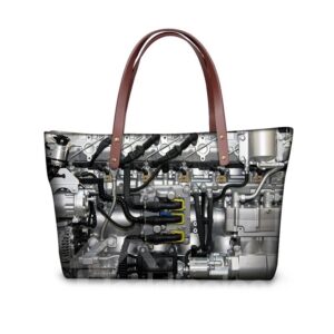 Mechanical Organization Waterproof 3D Printed Shoulder Handbag