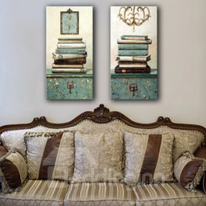 European Style Books on the Desktop Pattern Framed Wall Art Prints
