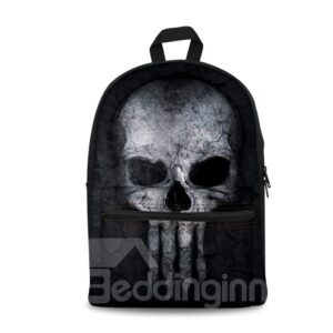 Black Bottom Color with Skull Pattern Washable Lightweight 3D Printed Backpack