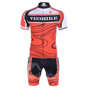 Men's Cycling Orange Red Clothing Set Breathable Quick Dry Jersey Glitter